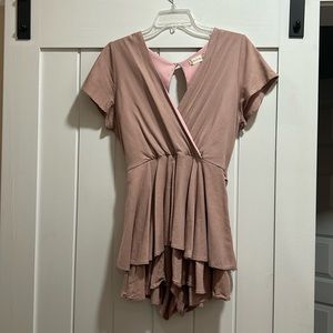 Womens Large Altar’d State Pink Romper with Belt